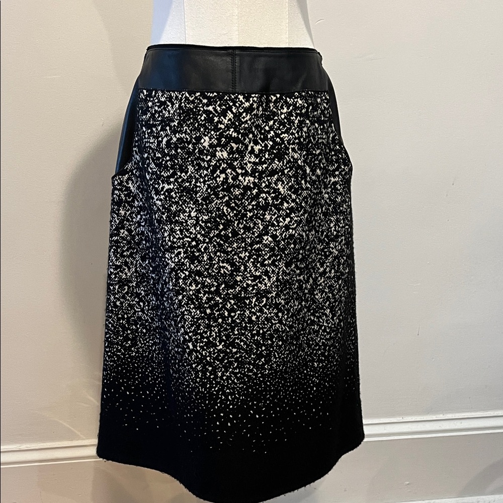 Lafayette 148 New York Black and White A-Line Skirt